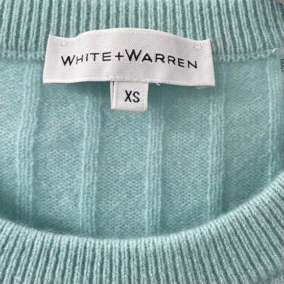 White + Warren XS Flutter Sleeve Cashmere Sweater Ribbed - Picture 5 of 7